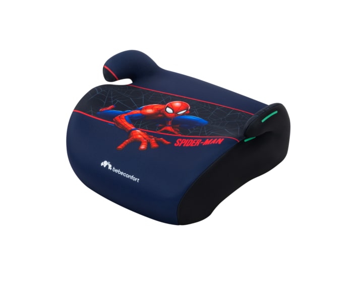 8103023020_2025_Bebeconfort_Disney_carseat_childbeltedbooster_MangaiSafe_Darkblue_AuthenticSpiderman__3qrt